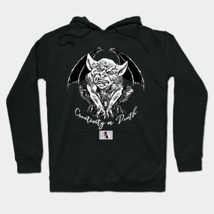 gargoyle message "creativity or death" white color Hoodie